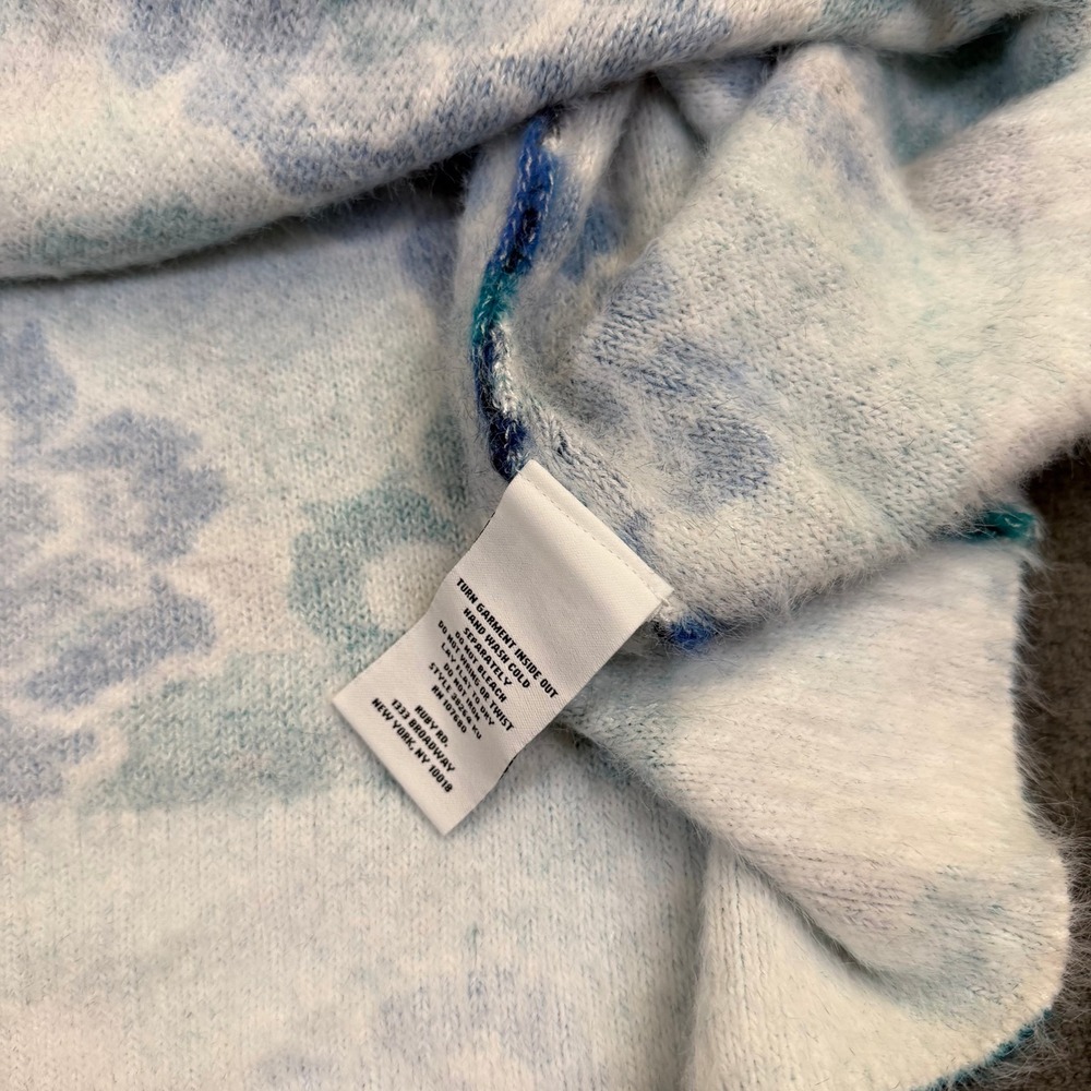 Ruby Rd Floral Eyelash Knit Sweater Womens 2X Blue Fuzzy 3/4 Sleeve NWT - Picture 5 of 9